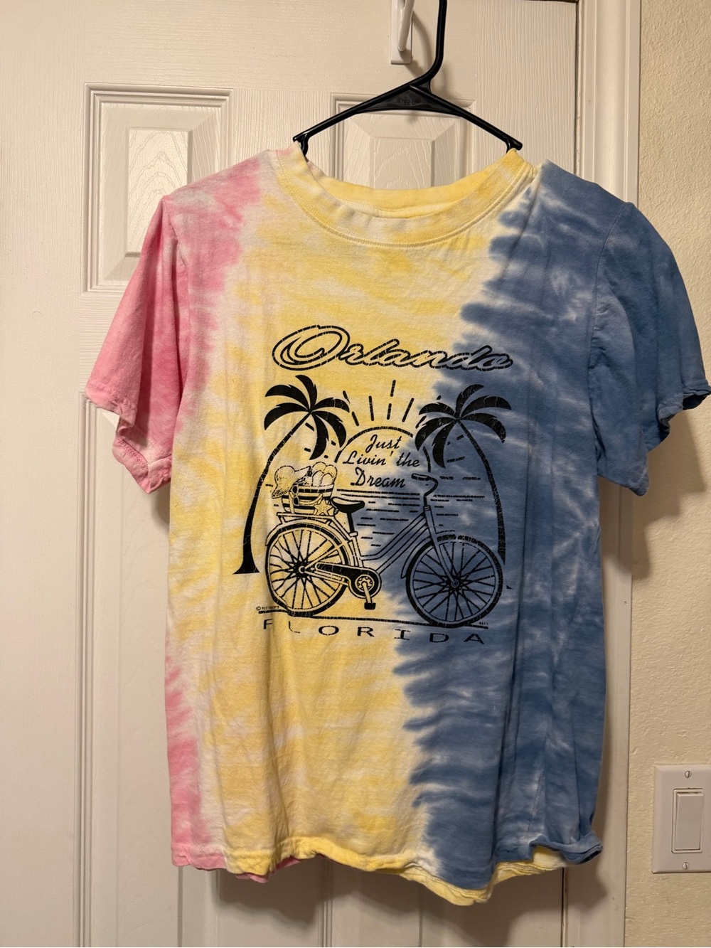 Orlando Tie-Dye Graphic Tee - Pink Yellow Blue